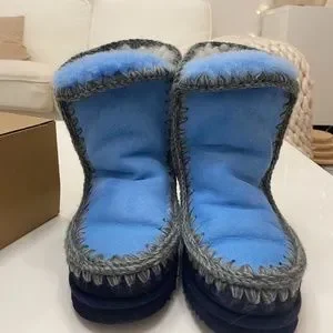 Mou Shoes Mou Eskimo 24 Color Block White And Blue Size 36 Us